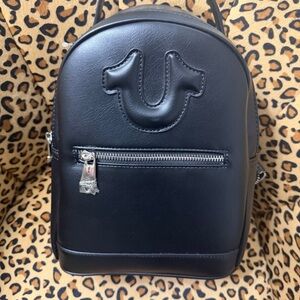 True Religion Black Leather Coin Pouch